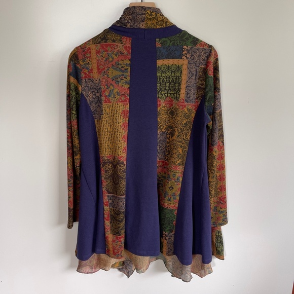 Soft Surroundings Izmir Topper Cardigan Open Front Cascade Waterfall Size M - Picture 6 of 7